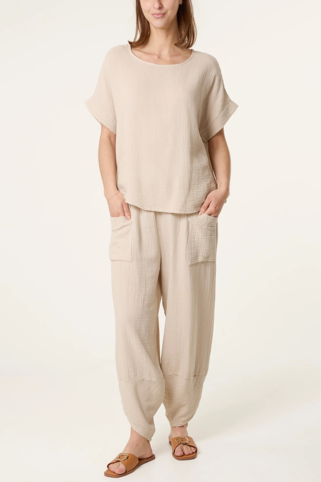 Latte Cotton Lightweight Top