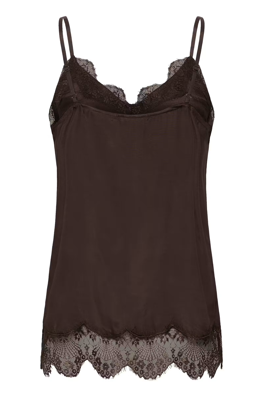 Cream Clothing CRTriniti Java Brown Satin Lace Vest