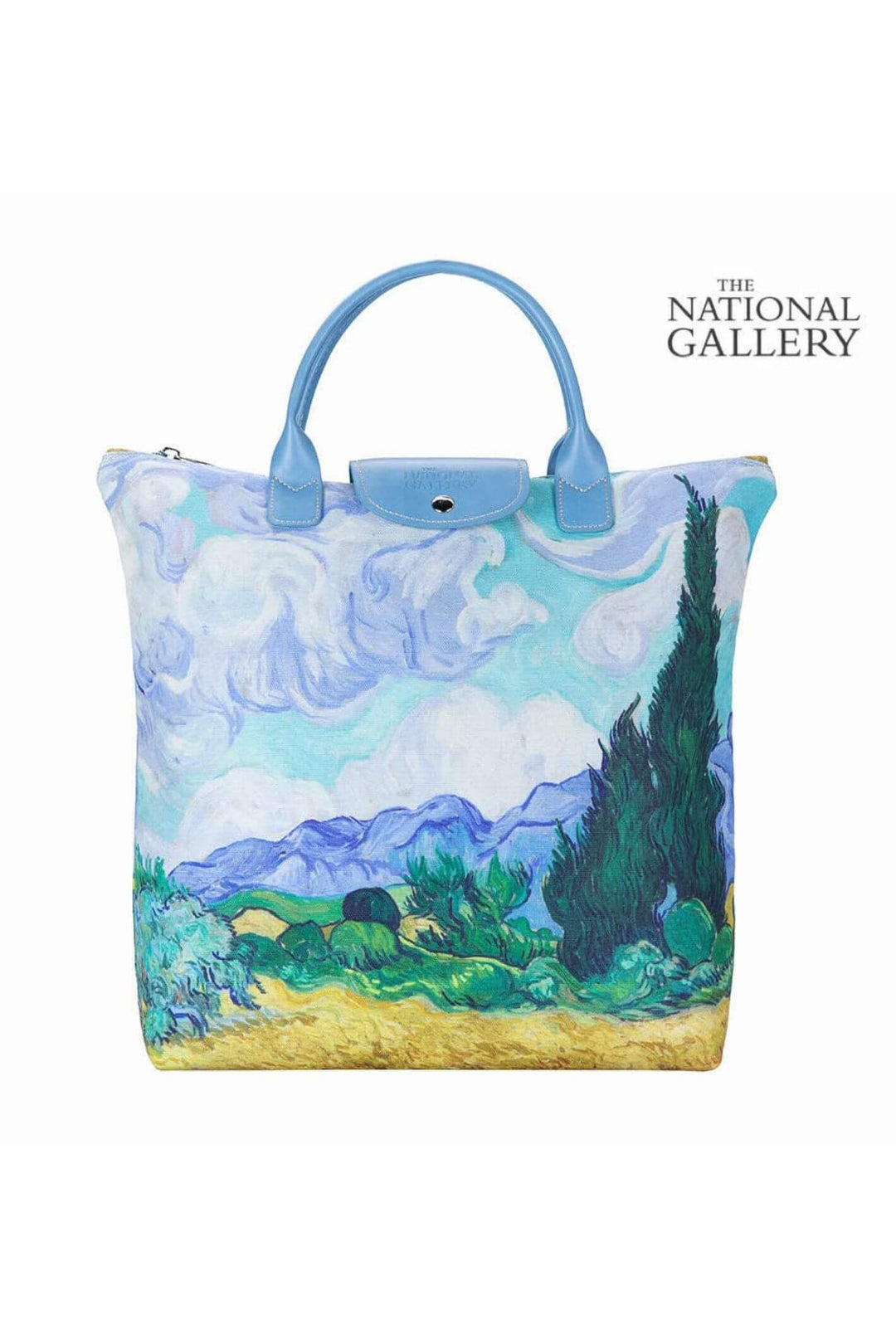 Van Gogh Wheatfield with Cypresses Le Pliage Folding Tote Bag