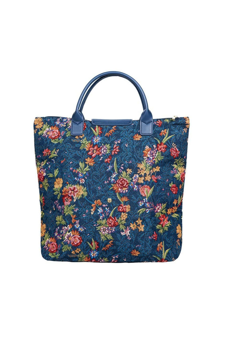 V&A Flower Meadow Blue Le Pliage Folding Tote Bag