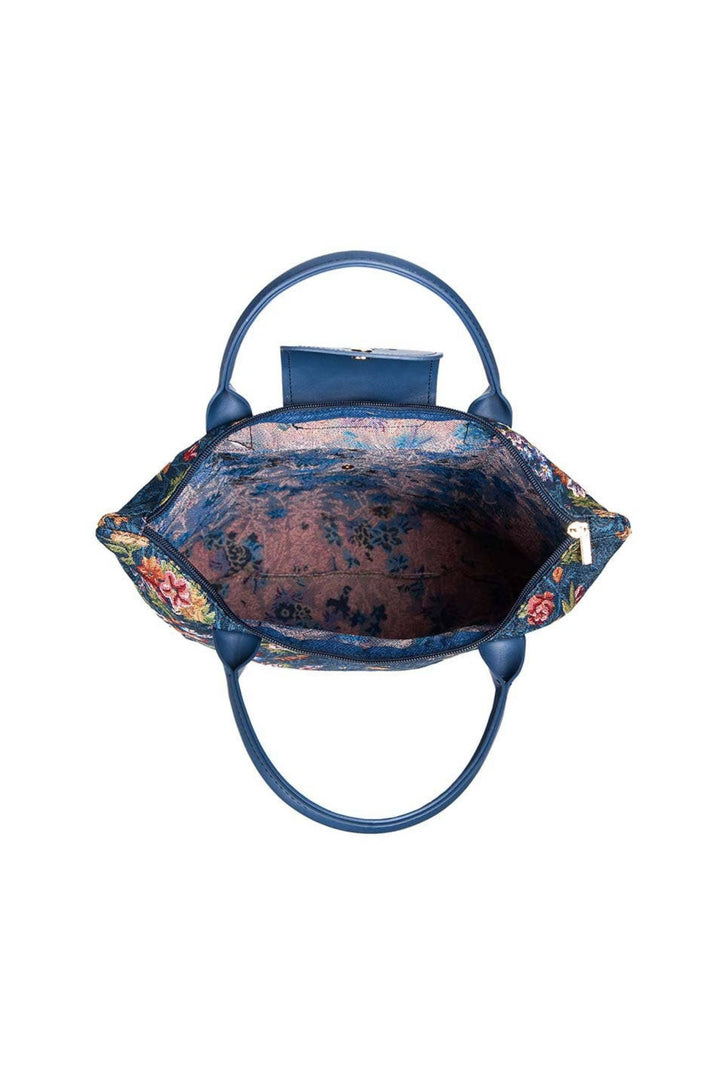 V&A Flower Meadow Blue Le Pliage Folding Tote Bag