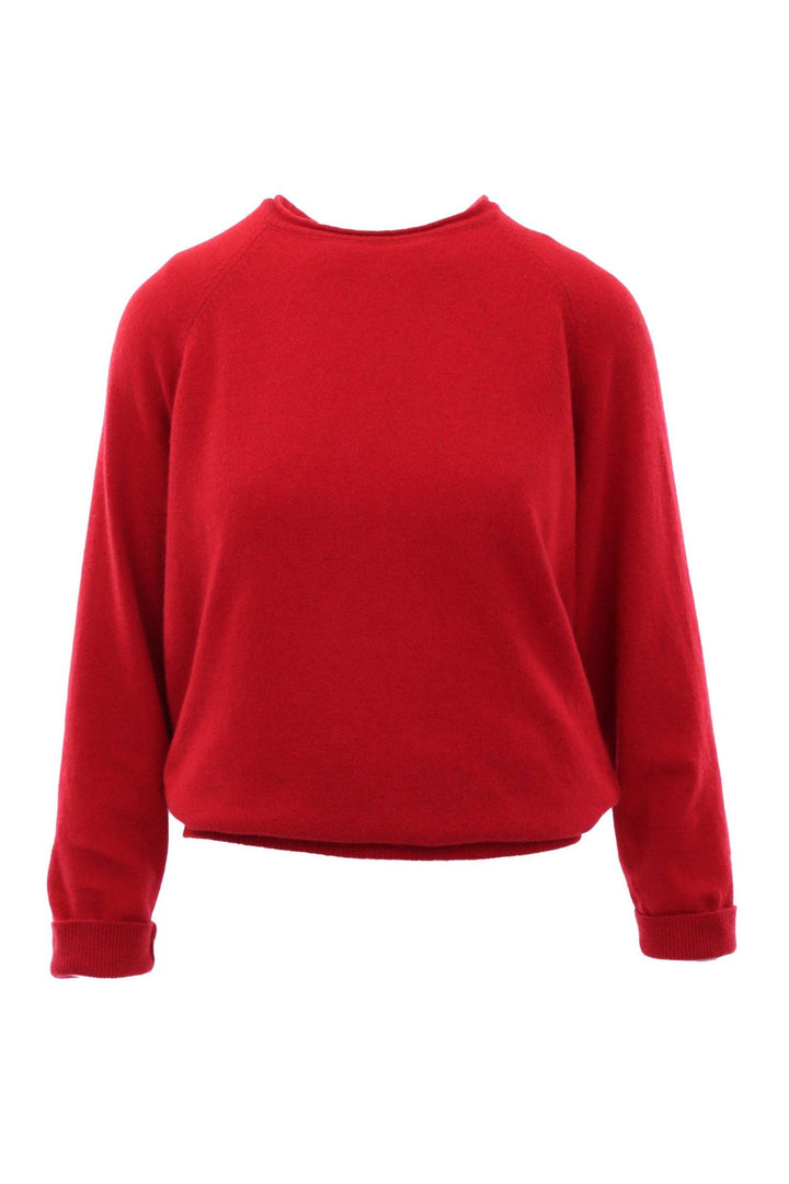 Venetian Red Cashmere Blend Raglan Sleeve Jumper