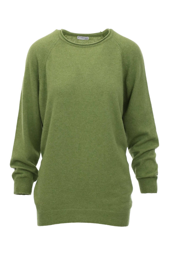 Verdant Green Cashmere Blend Raglan Sleeve Jumper