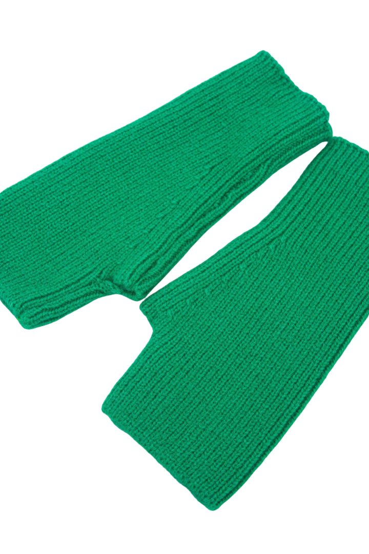 Vibrant Green Knitted Wrist Warmers