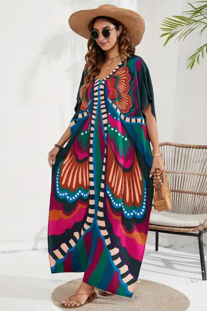 Vibrant Print Oversized Kaftan