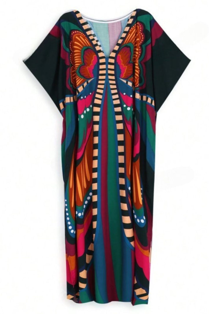 Vibrant Print Oversized Kaftan