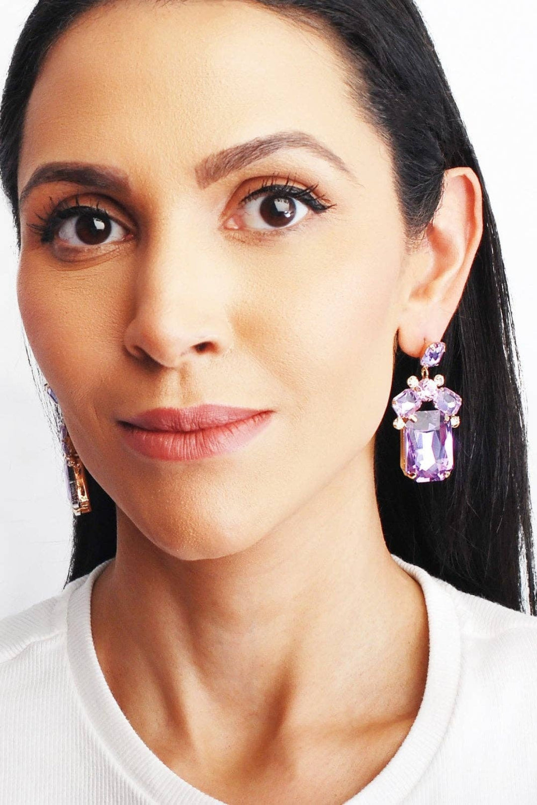 Violet Luxe Amethyst Fusion Gold Plated Earring