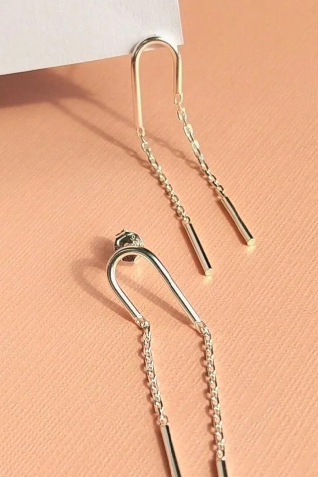 Vurchoo 1101 Silver Asymmetrical Arch Earrings