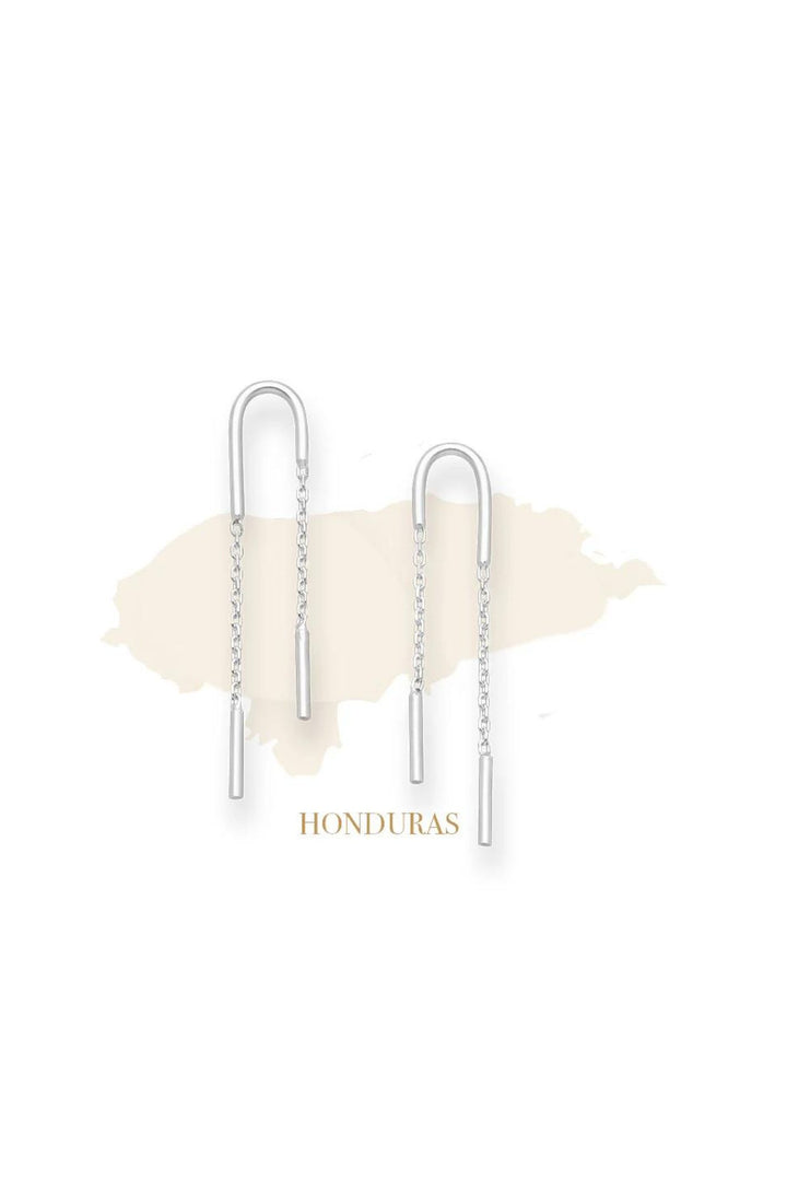 Vurchoo 1101 Silver Asymmetrical Arch Earrings