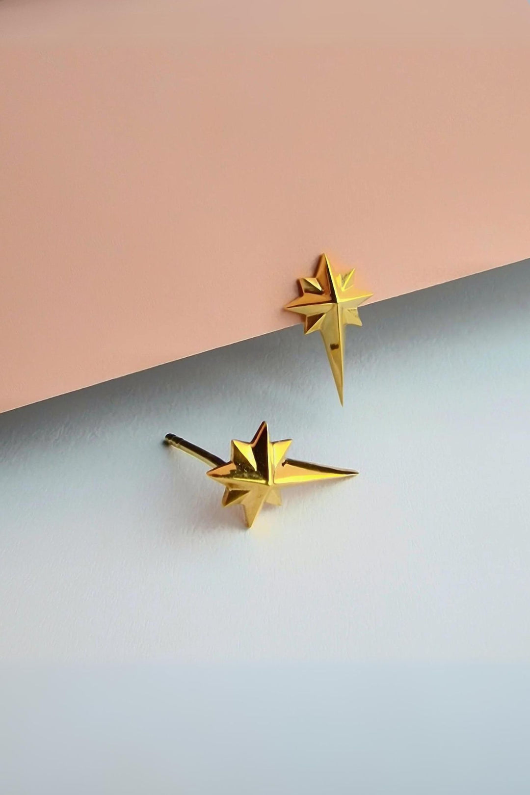 Golden Rasing Star Vurchoo 1116 Gold Rising Star Stud Earrings – Experience Boutique