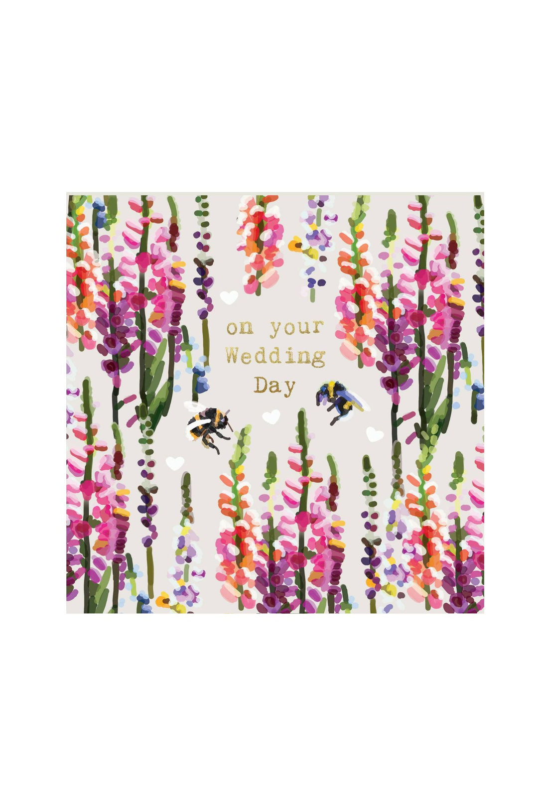 Wedding Day Greeting Card with Foiled Lettering