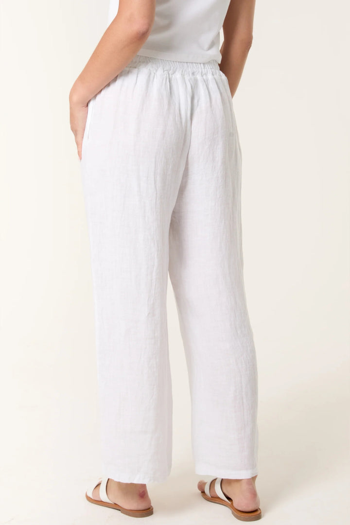 White Wide Leg Pure Pull-On Trousers