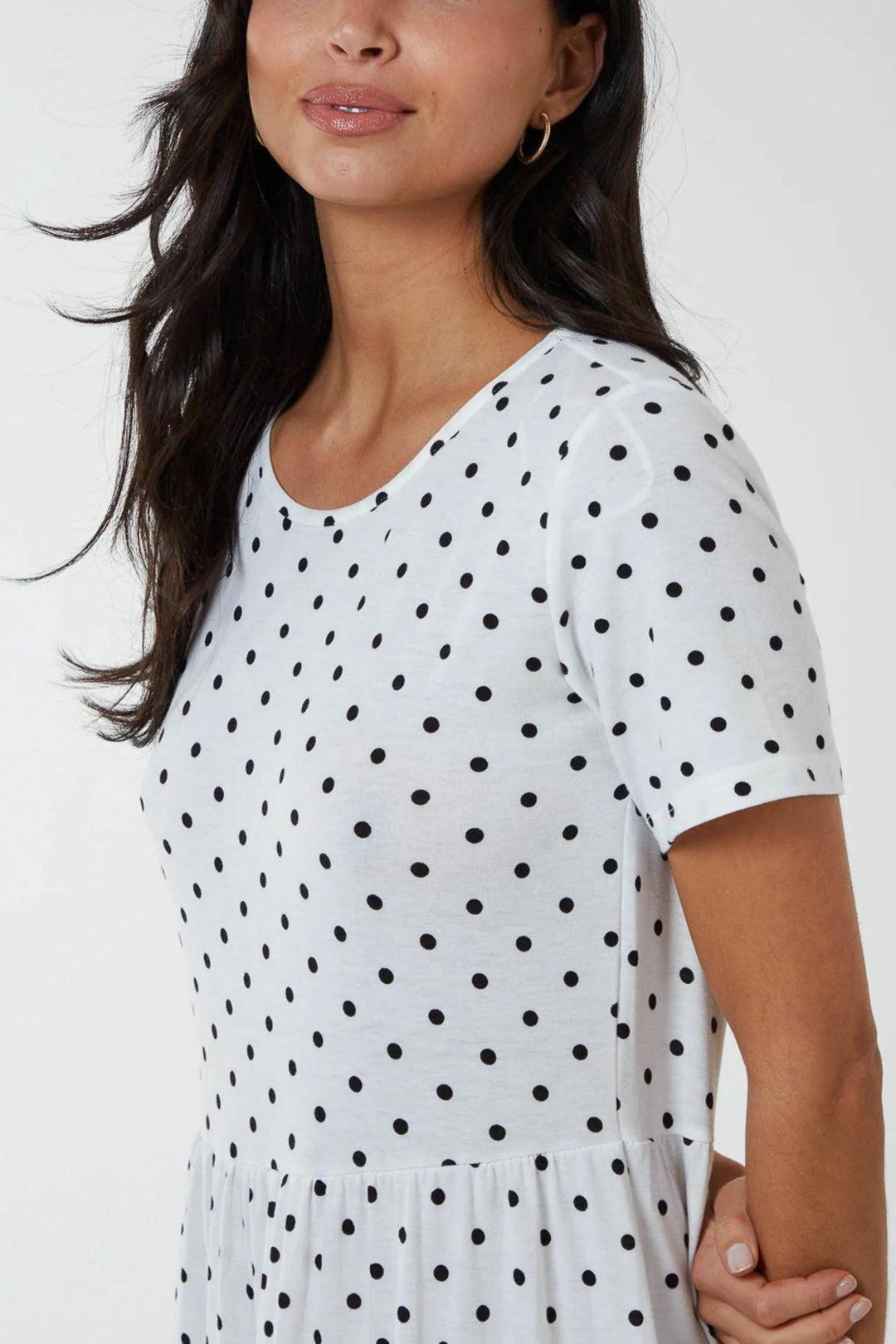 White Black Polka Dot Tiered Midi Dress – Experience Boutique