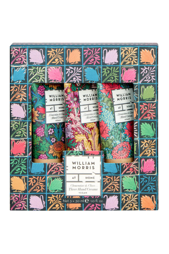William Morris Sunflower Swan Clementine & Clove Hand Creams Trio