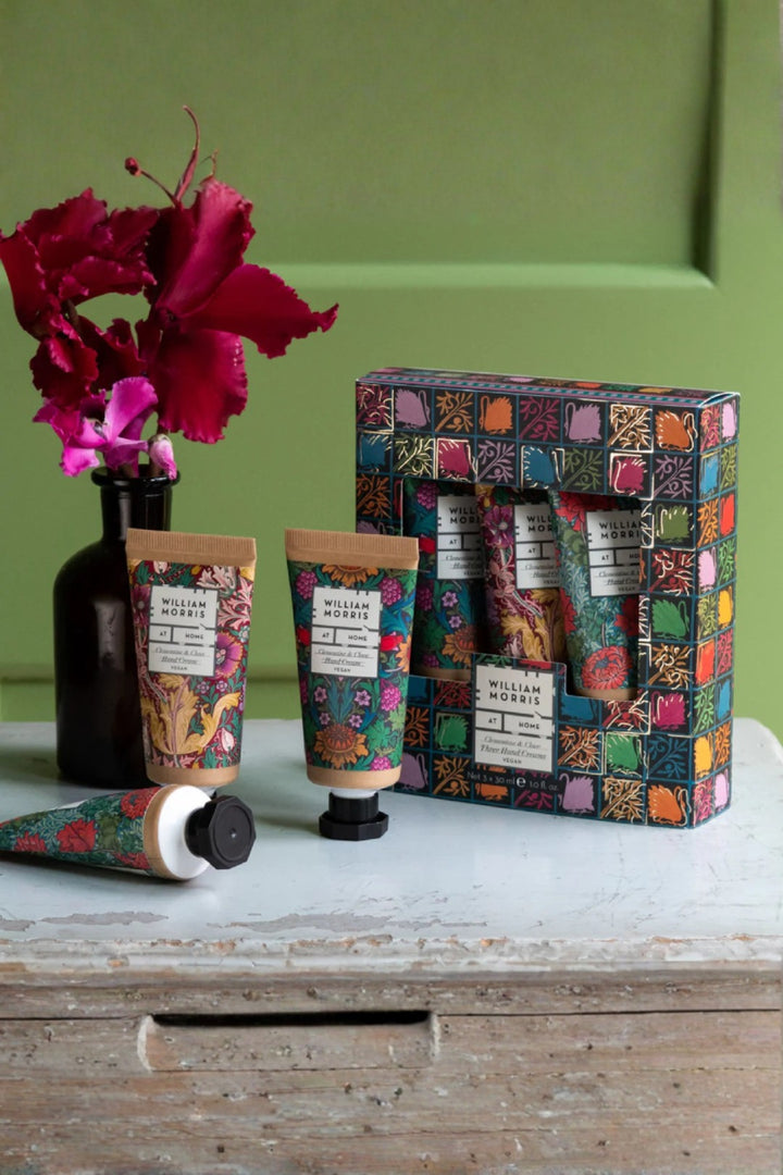 William Morris Sunflower Swan Clementine & Clove Hand Creams Trio