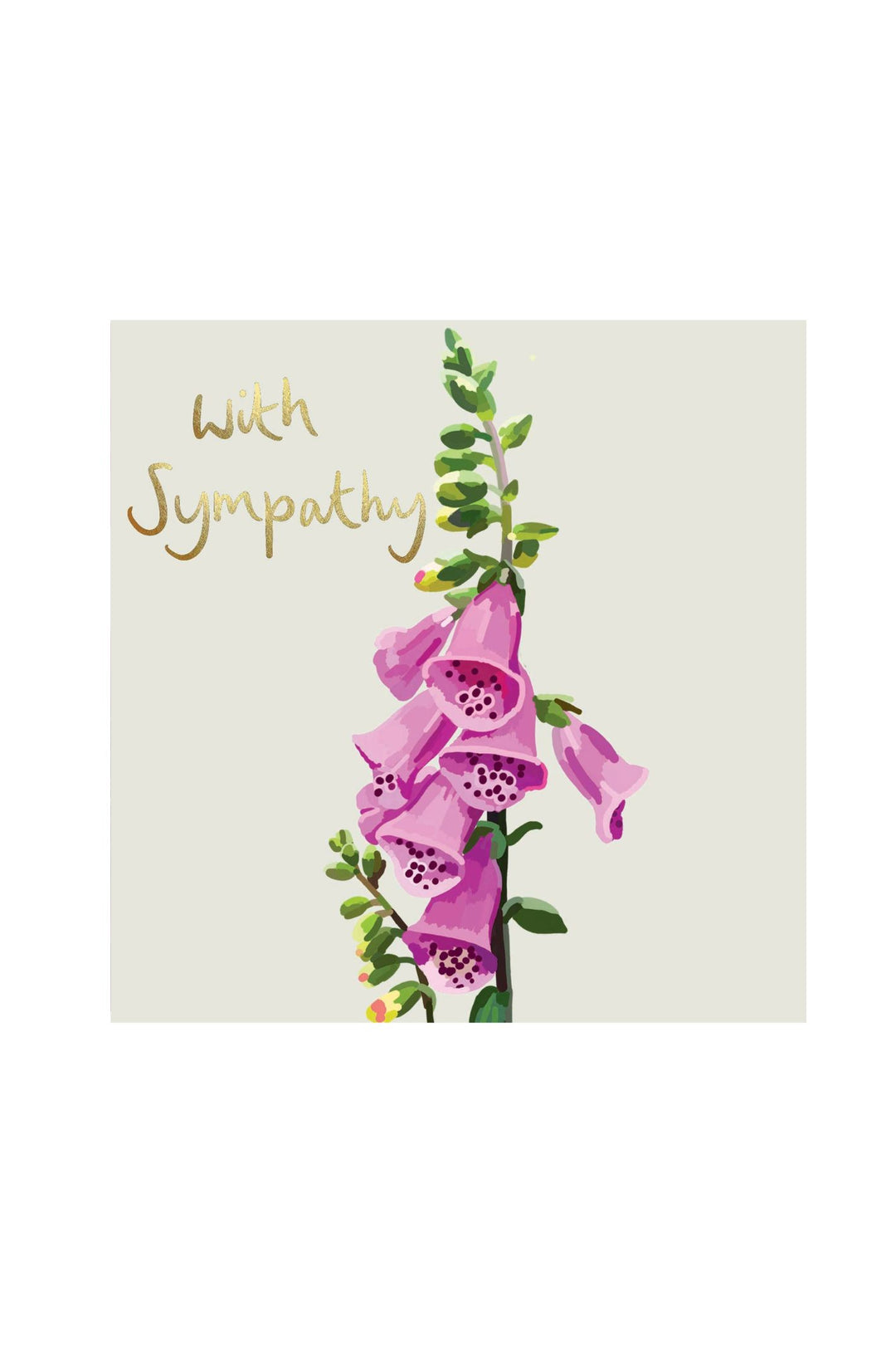 With Sympathy Foxgloves Foiled Card 