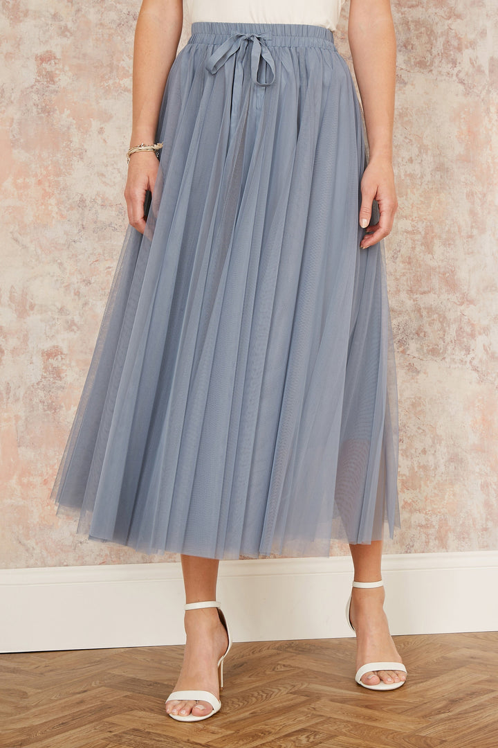 Yumi Blue Mesh Tulle Skirt
