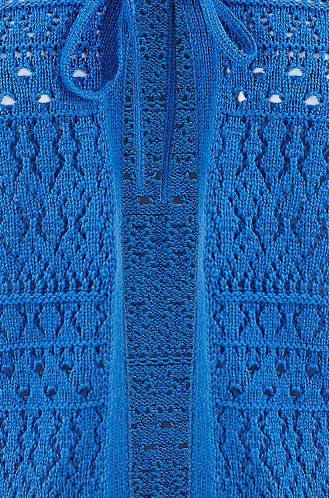 Yumi Blue Crochet Tie Front Cardigan
