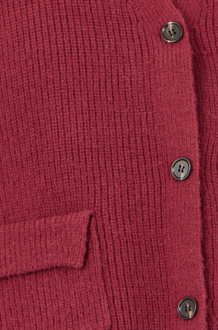 Yumi Burgundy Knitted Pullover Waistcoat