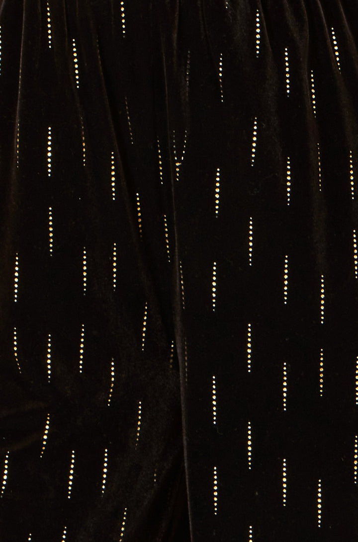 Yumi Black Foil Print Velvet Jumpsuit