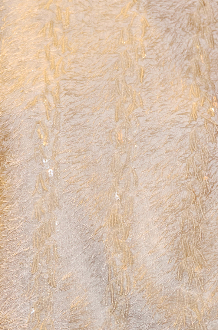 Yumi Ivory Hanging Sequin Long Sleeve Top