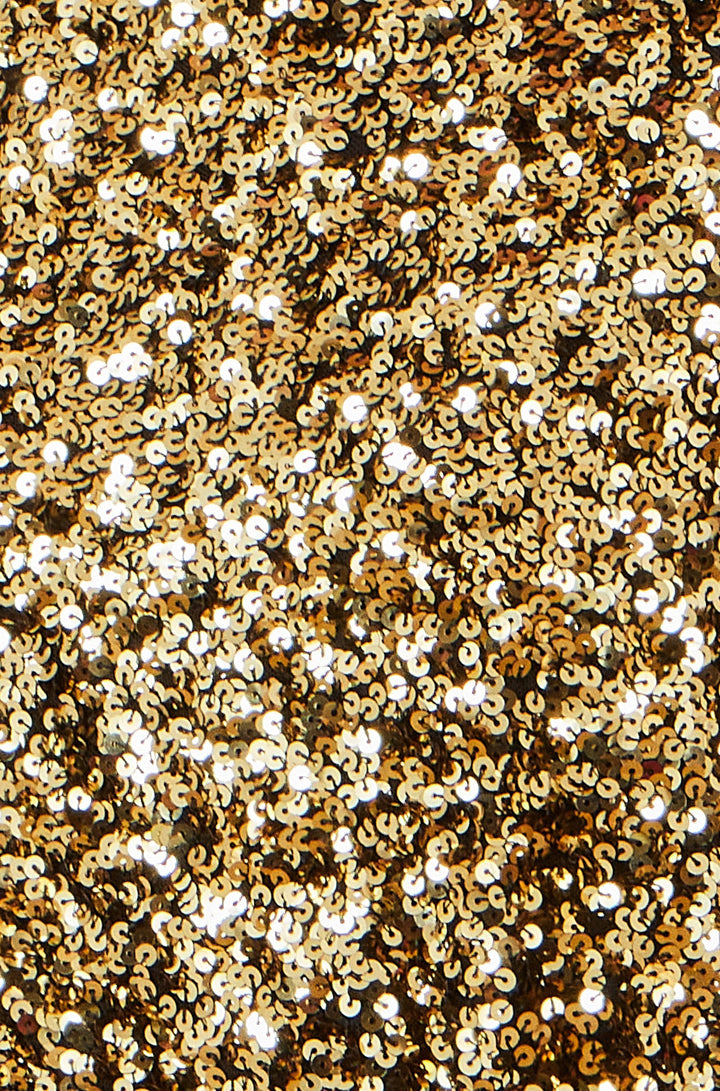 Yumi Gold Sequin Top Stretch Jumpsuit
