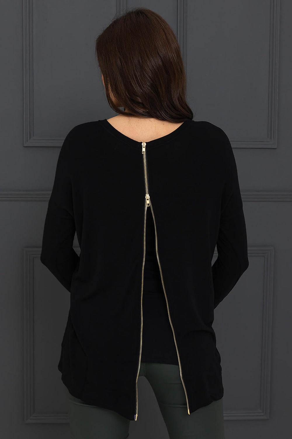 A Postcard From Brighton Black Flickie Zip Top - Experience Boutique