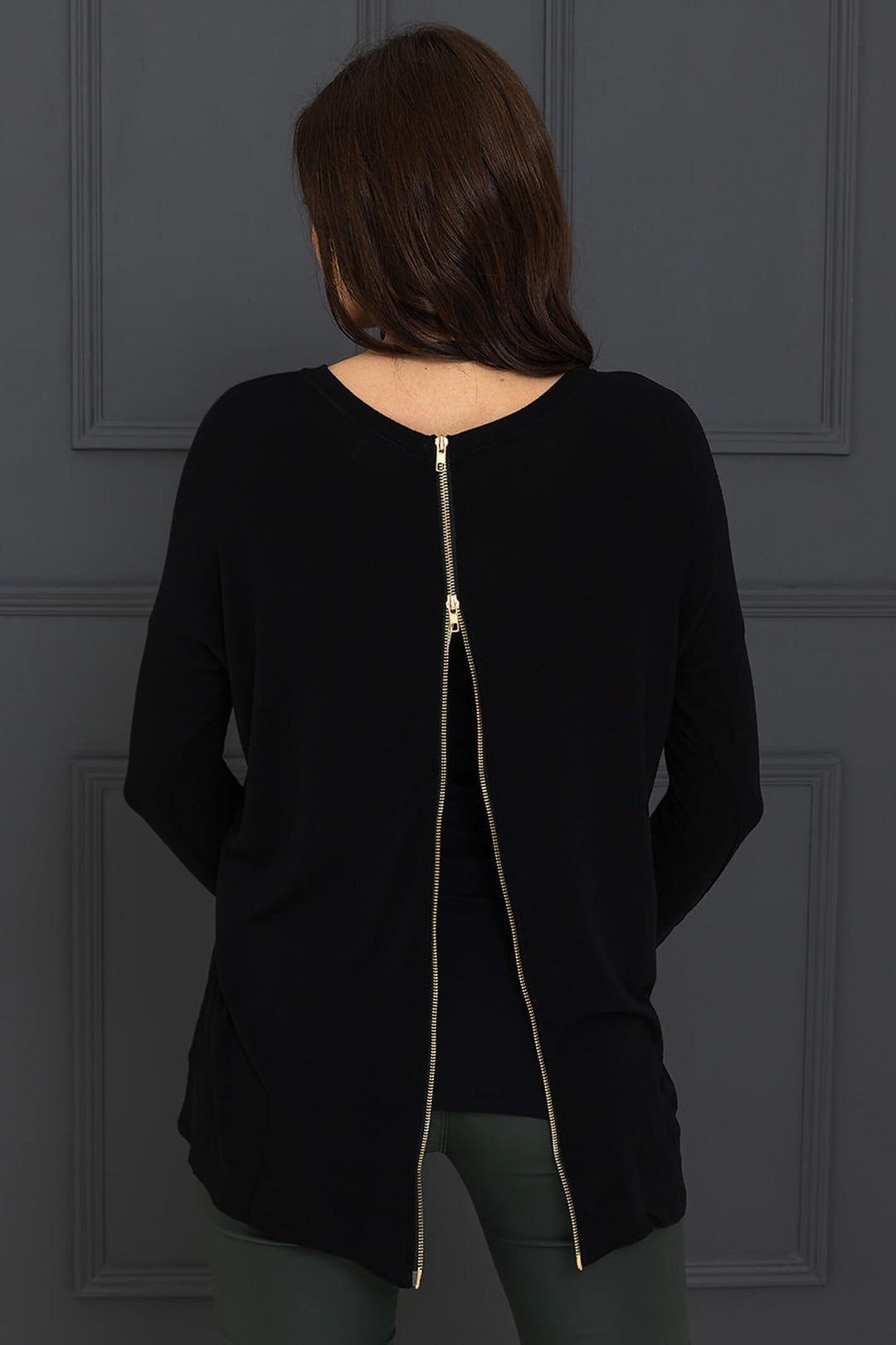 A Postcard From Brighton Black Flickie Zip Top - Experience Boutique