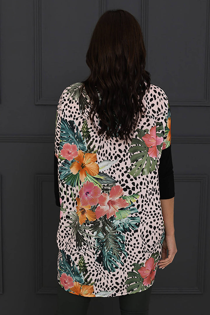 A Postcard From Brighton Exotic Bloom Flirty Black Floral Print Top - Experience Boutique