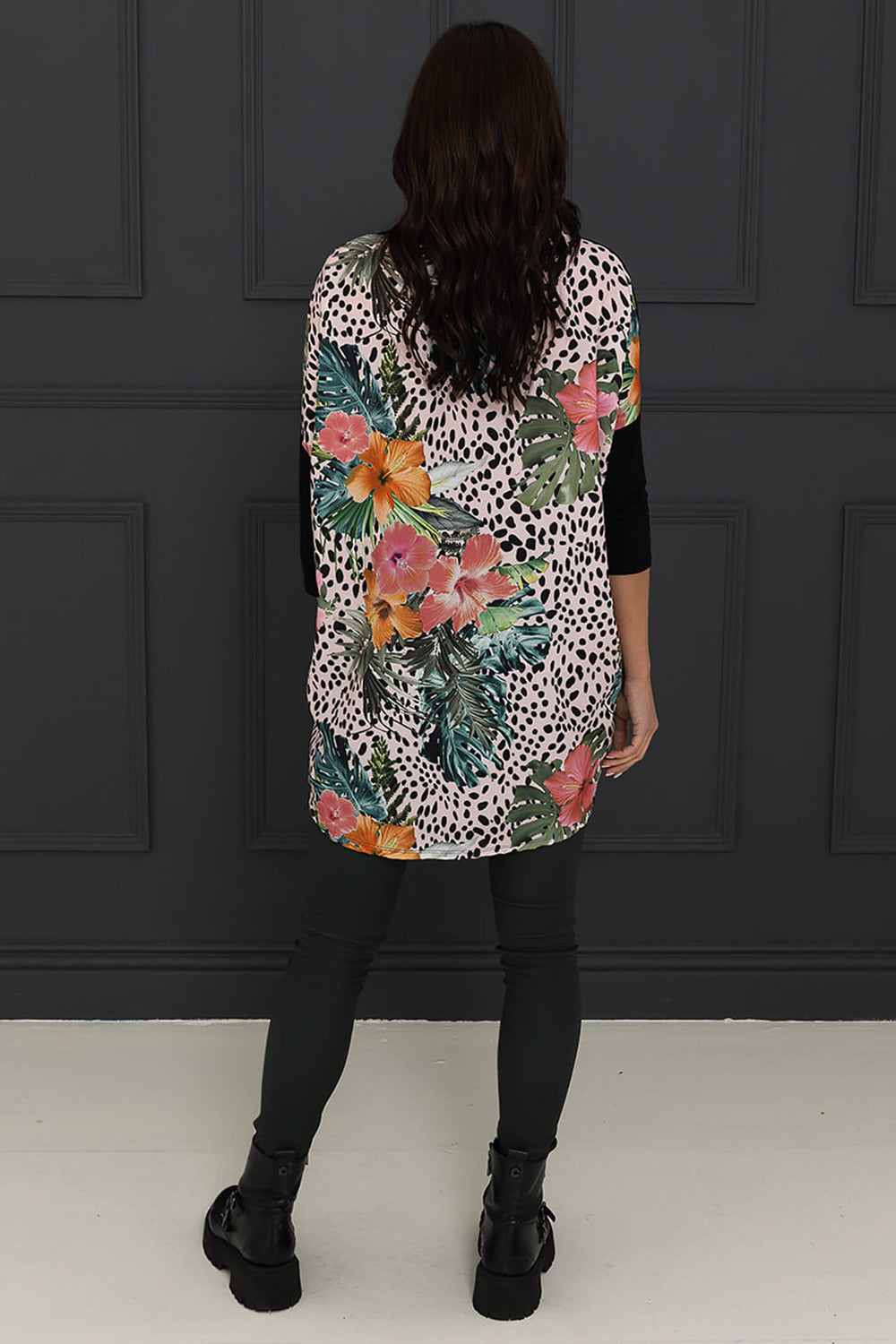 A Postcard From Brighton Exotic Bloom Flirty Black Floral Print Top - Experience Boutique