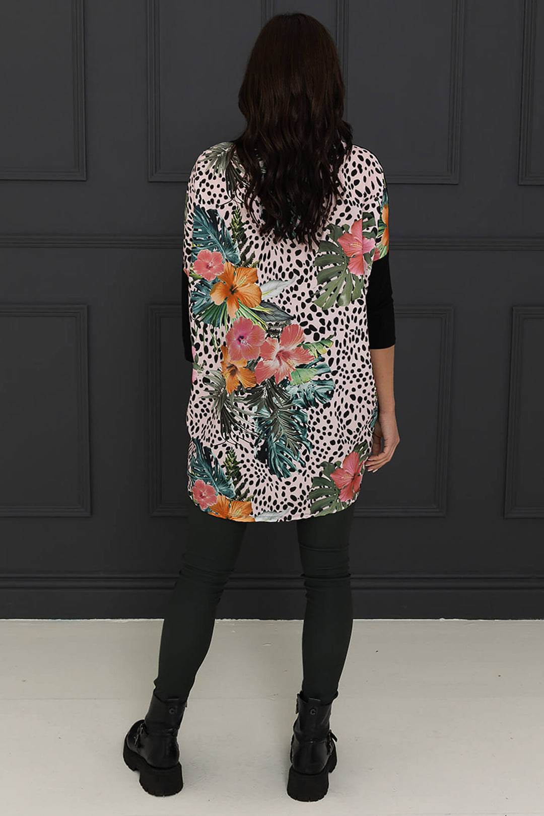 A Postcard From Brighton Exotic Bloom Flirty Black Floral Print Top - Experience Boutique