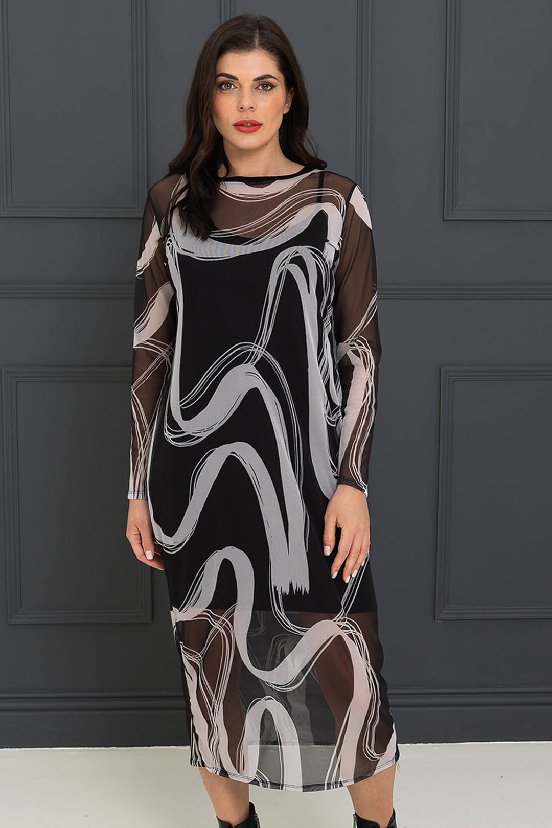 A Postcard From Brighton Loop De Loop Nettie Black Sheer Mesh Dress - Experience Boutique