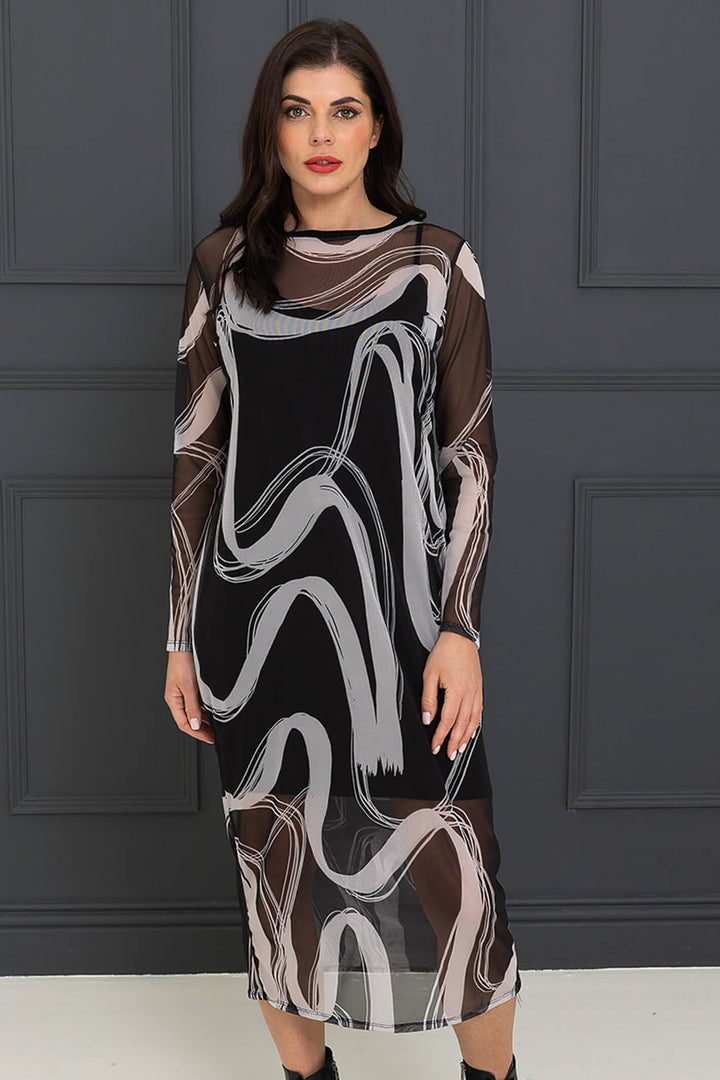 A Postcard From Brighton Loop De Loop Nettie Black Sheer Mesh Dress - Experience Boutique