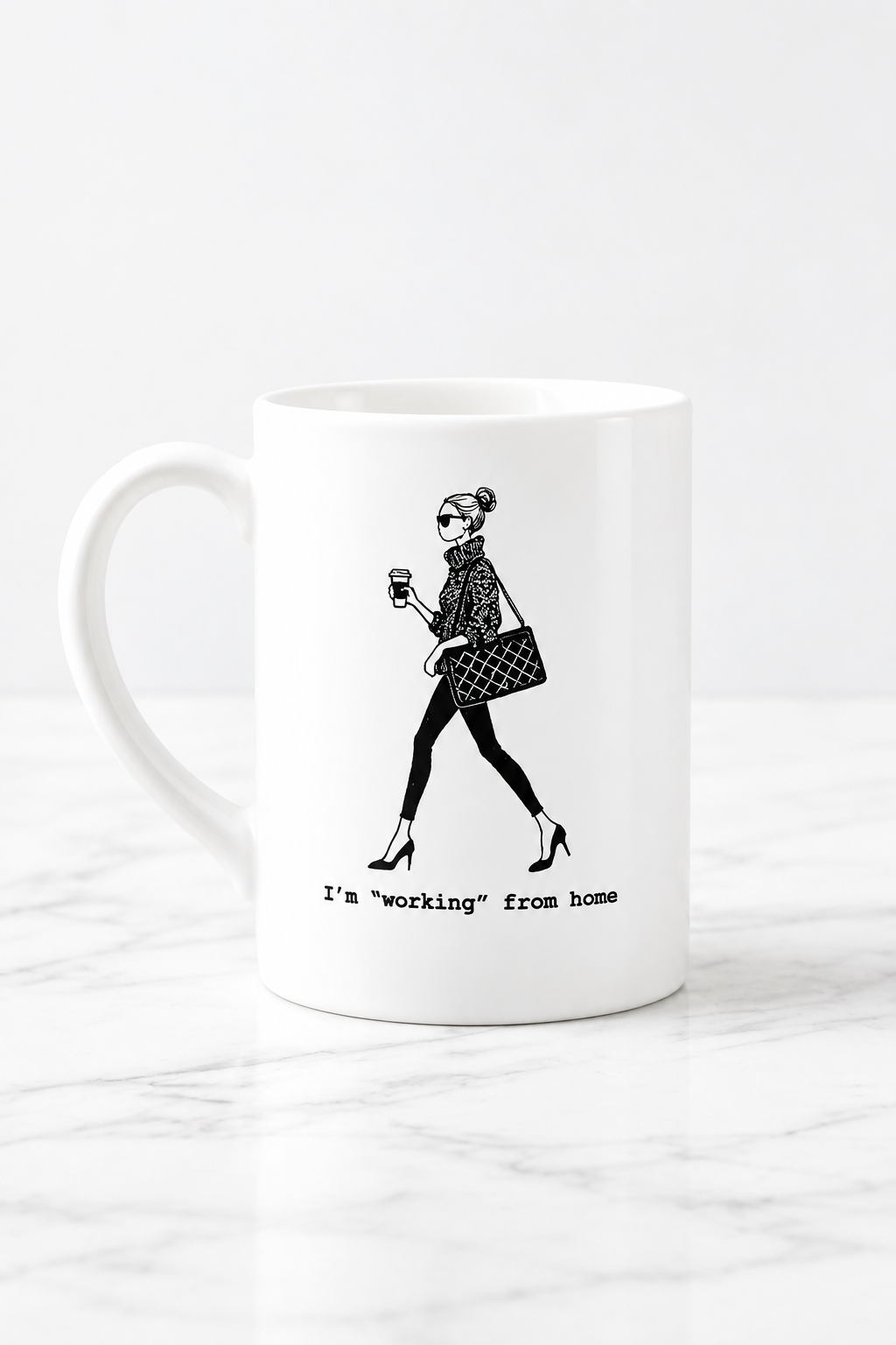 "Working from Home" Bone China Mug