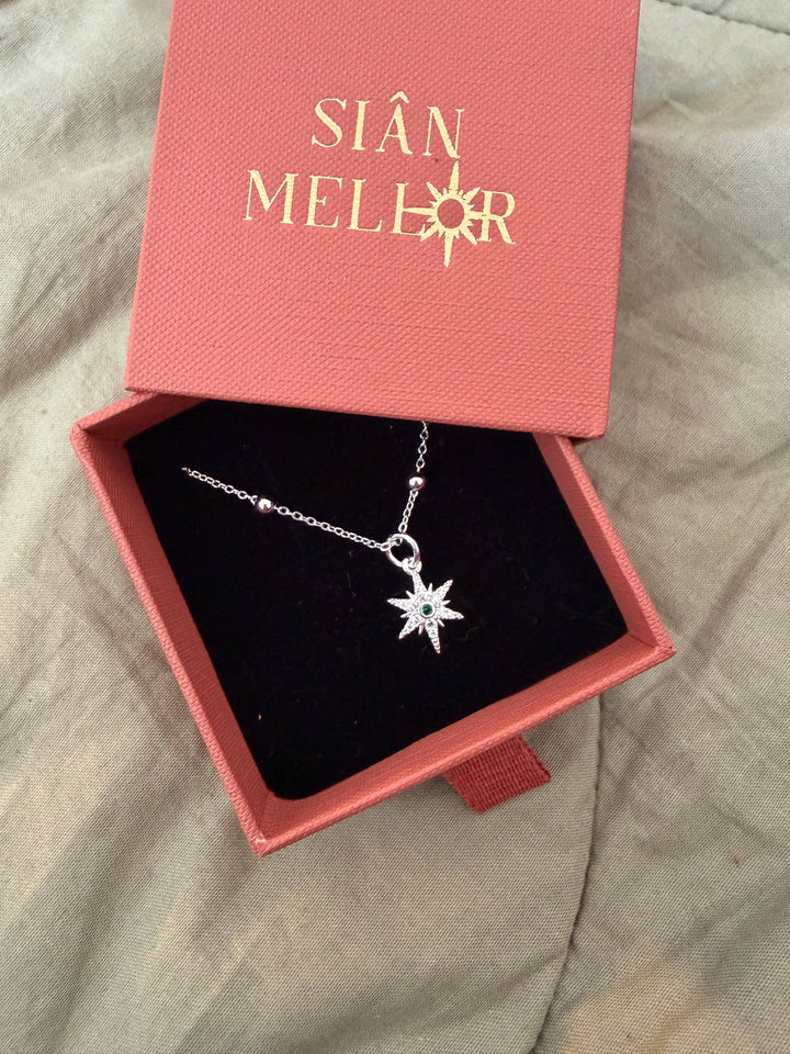 Small Shimmering Star Platinum Plated Necklace