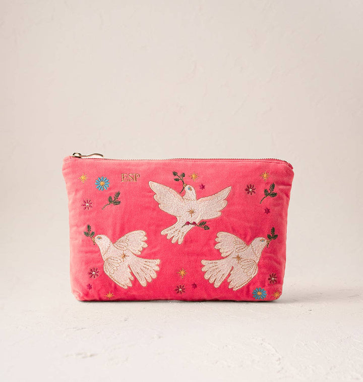 Elizabeth Scarlett Spiced Coral Doves of Peace Everyday Pouch