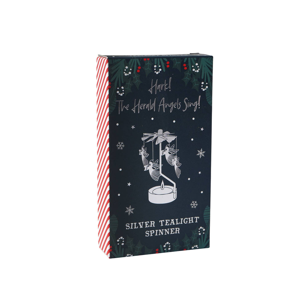 Silver Christmas Angel Tealight Spinner