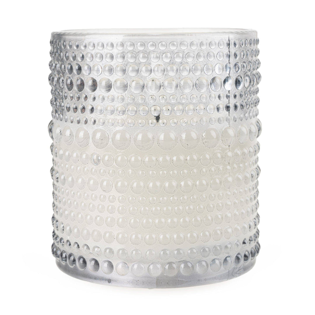 Smoked Glass LED Candle Embossed Glass