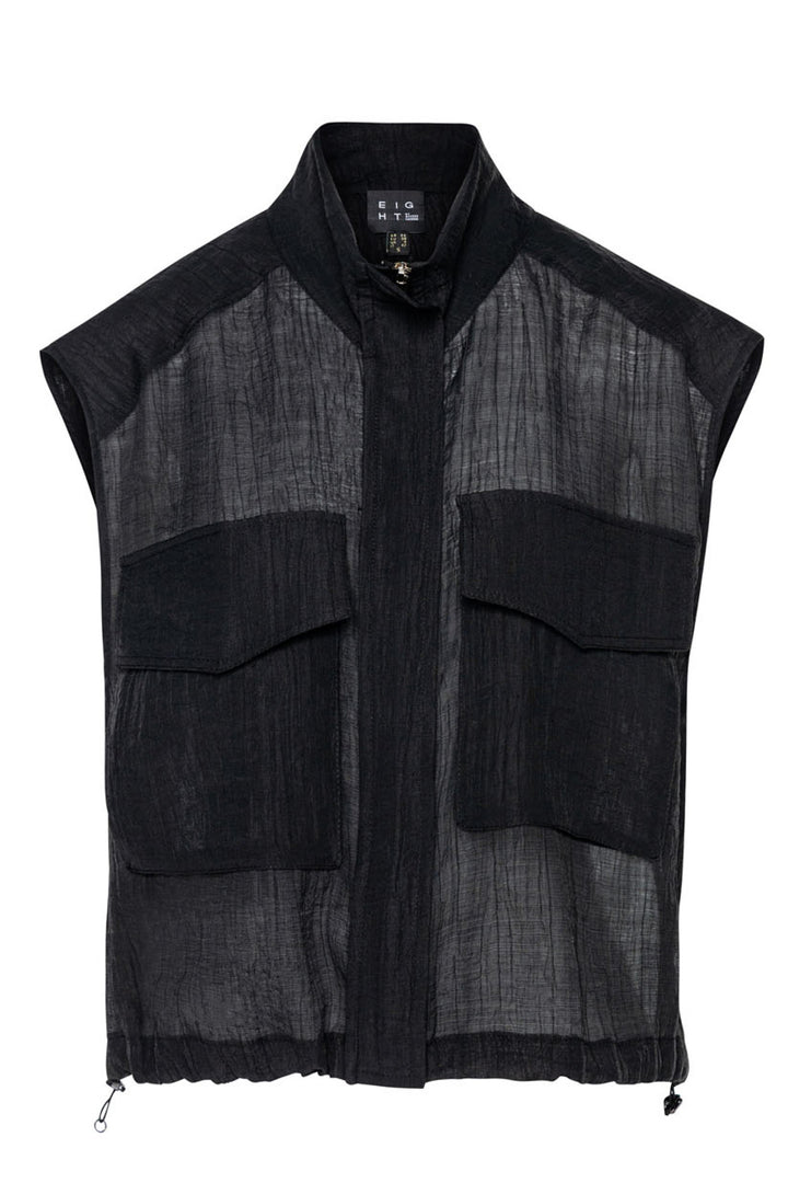 Access 63-1007-179 Black Zip Front Sleveless Shirt