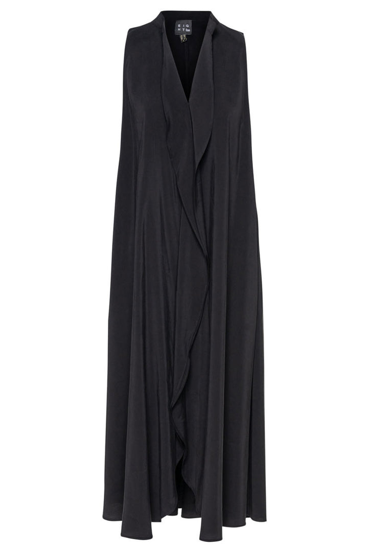 Access 63-3321-129 Black Ruffle Front Relaxed Fit Sleeveless Dress