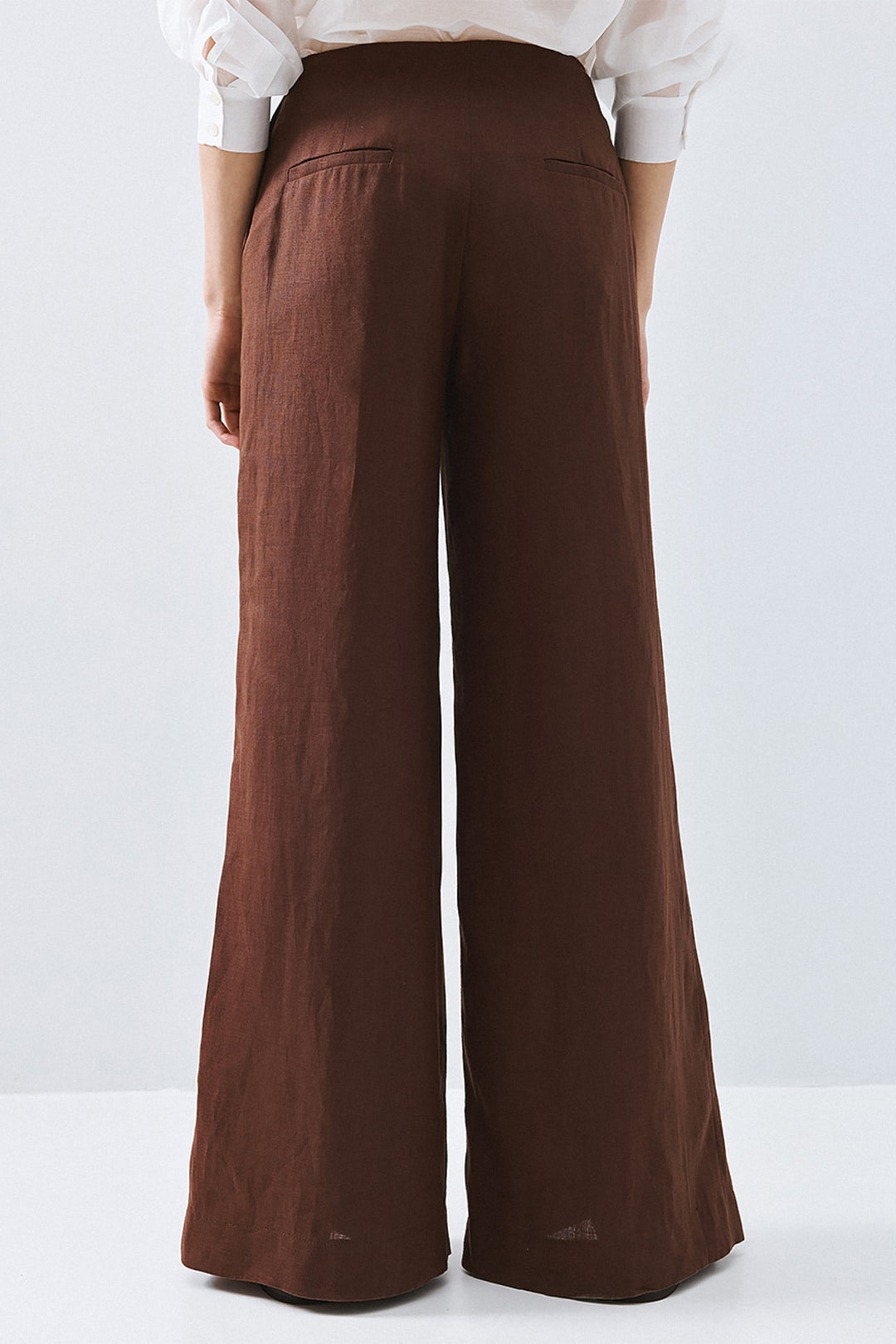 Access 63-5007-171 Coffee Brown Pleat Front Wide Leg Trousers
