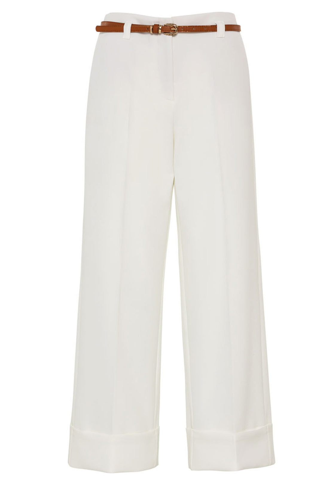 Access 63-5021-135 Offwhite Turn-Up Culotte Trousers
