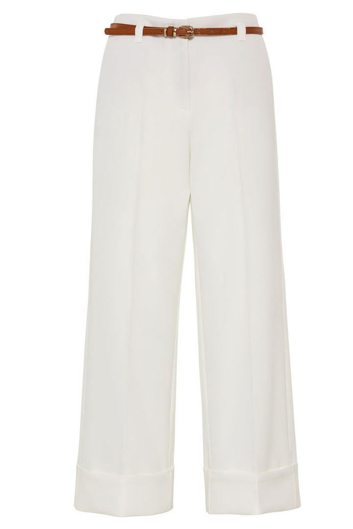 Access 63-5021-135 Offwhite Turn-Up Culotte Trousers