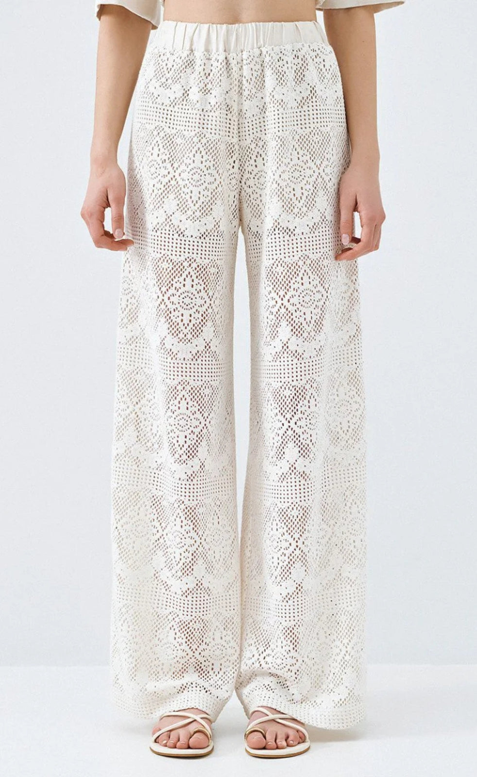 Access 63-5065-202 Vanilla Lace Wide Leg Trousers
