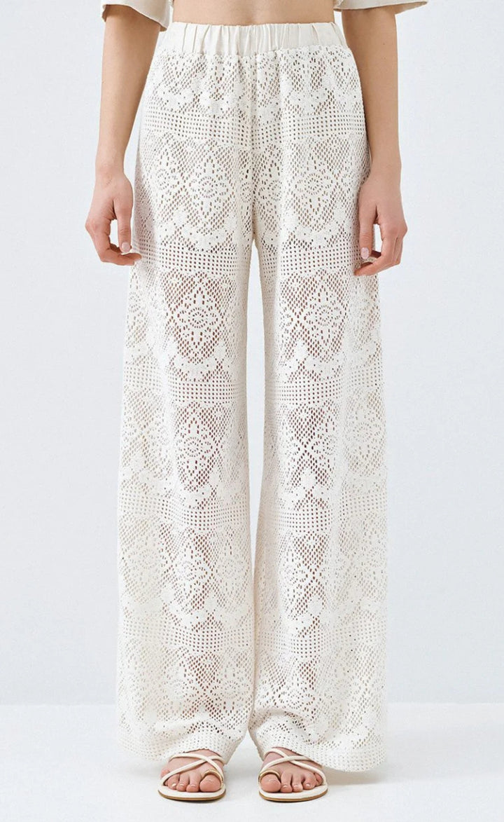 Access 63-5065-202 Vanilla Lace Wide Leg Trousers