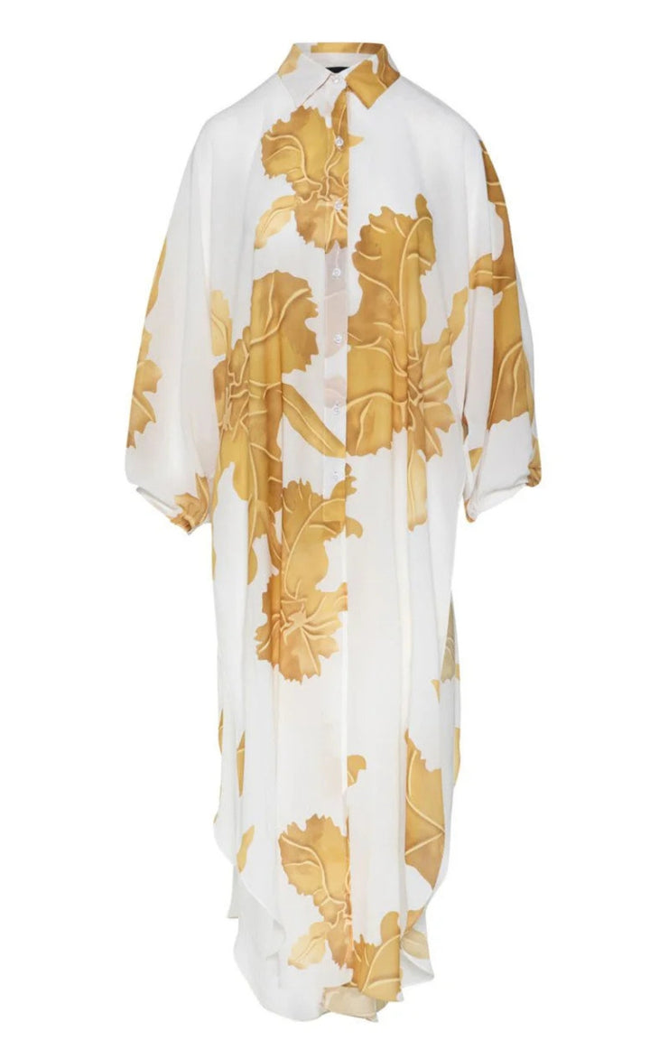 Access 63-7056-0042 Yellow Gold Leaf Print 2 Ways Shirt