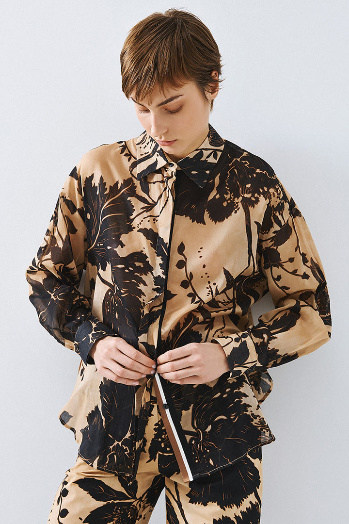 Access 63-7067-0306 Brown Africa Print Shirt