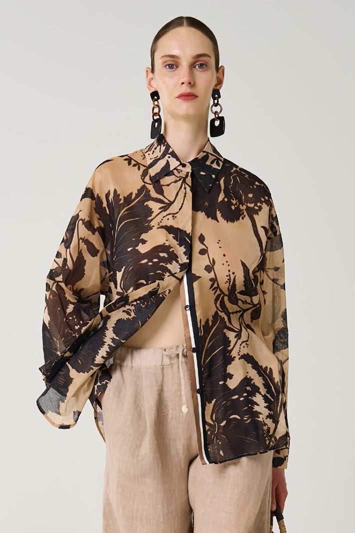 Access 63-7067-0306 Brown Africa Print Shirt