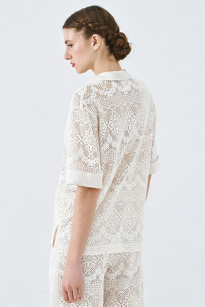 Access 63-7073-202 Vanilla Lace Short Sleeve Shirt