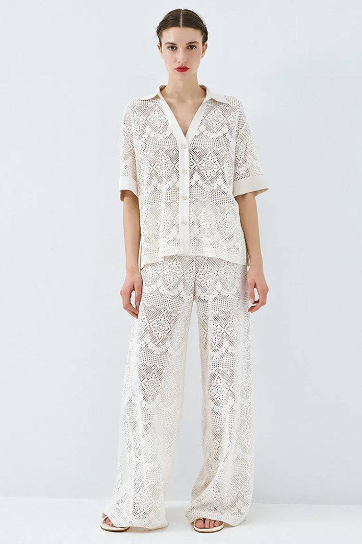 Access 63-7073-202 Vanilla Lace Short Sleeve Shirt